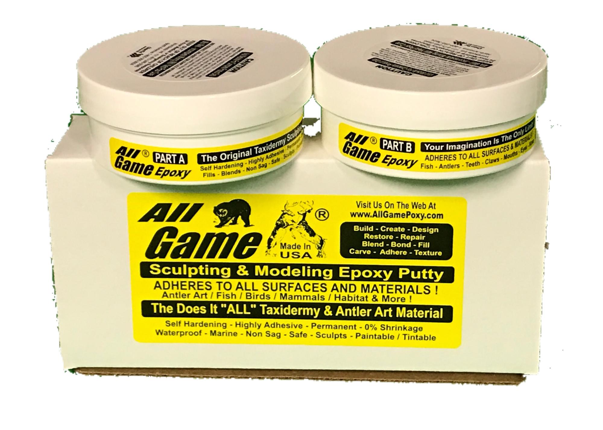 All-Game  The Original All Purpose Taxidermy Epoxy Putty combines the  features of sculpting clay with the superior adhesion and strength  qualities of epoxy! There are as many ways to use this